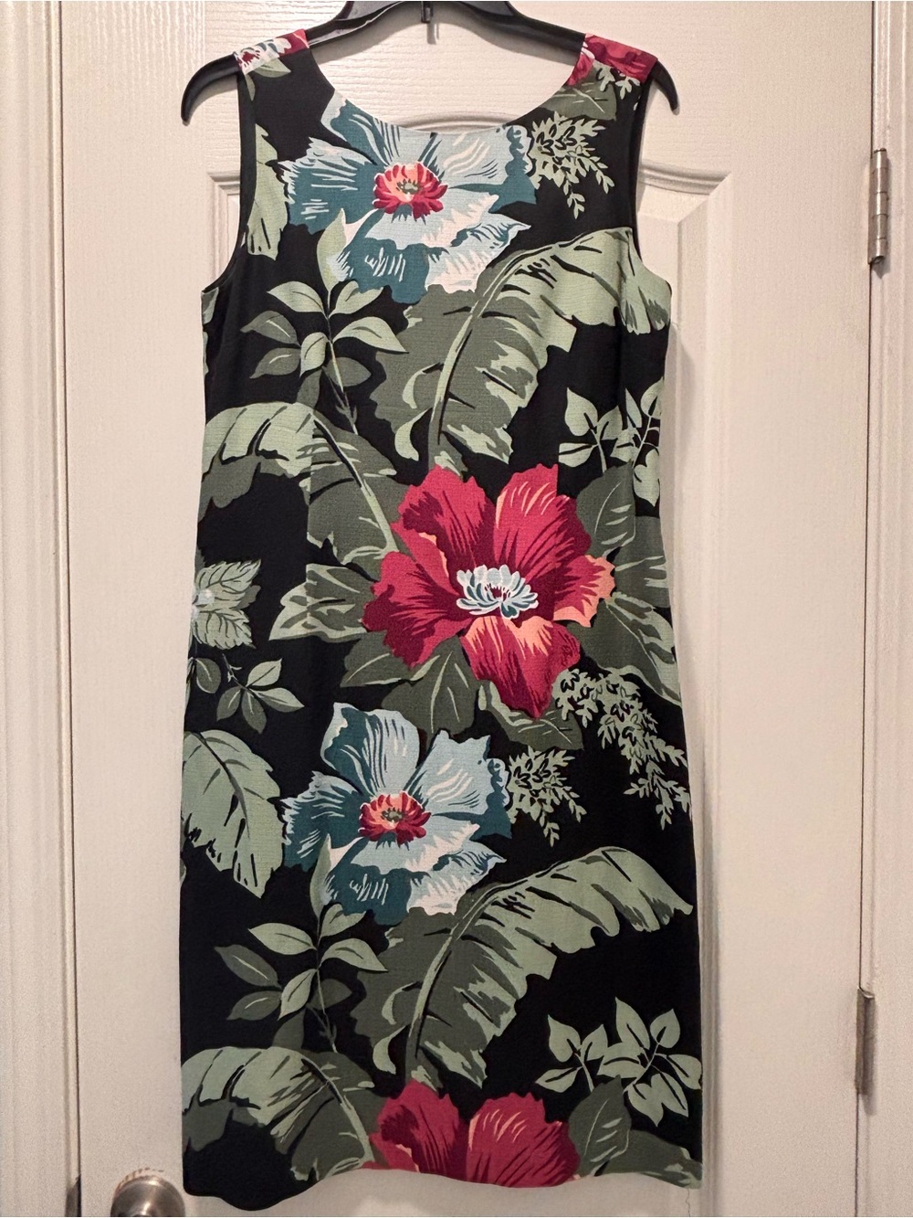 Vintage Tommy Bahama 100% Silk Tropical Hibiscus Maxi Dress Size 8 - Picture 5 of 9